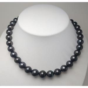 黒蝶ネックレス 13.0-13.9mm ナチュラル シルバーグレー K14WGクラスプ