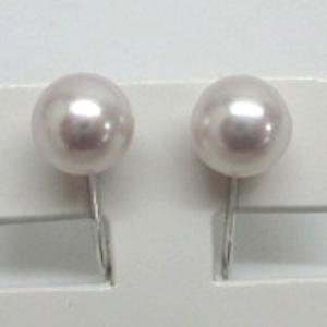 花珠級 アコヤ真珠 7.5-8.0mm ピンク系 イヤリング SV 金具変更 SVネジバネ式 K14WGネジバネ式 保証書付 あこや真珠 アコヤパール あこやパール 本真珠