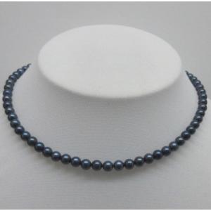アコヤ真珠 ネックレス 6.0-6.5mm 黒真珠 ピーコック 保証書付 ケース 