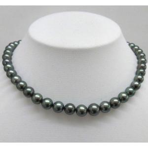 黒蝶ネックレス 13.0-13.9mm ナチュラル シルバーグレー K14WGクラスプ