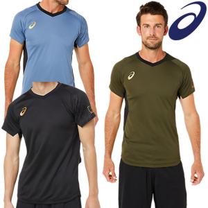 アシックス Tシャツ ELショートスリーブトップ 上 asics ロゴ 肌のべたつき軽減 半袖 2051A291 メール便対応 2021 新作｜volleyballassist