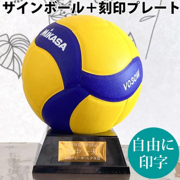 ミカサ(MIKASA) サインボール バレーボール 金色 V030W 置き台とプレート付 記念品