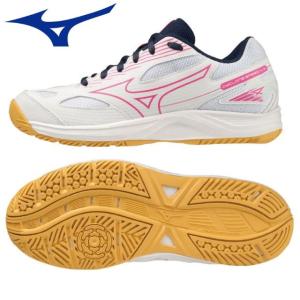 2023新作！MIZUNO ミズノ ジュニア バレーボールシューズ ローカット サイクロンスピード4Jr V1GD2310 ホワイト×ピンク｜volleyballassist