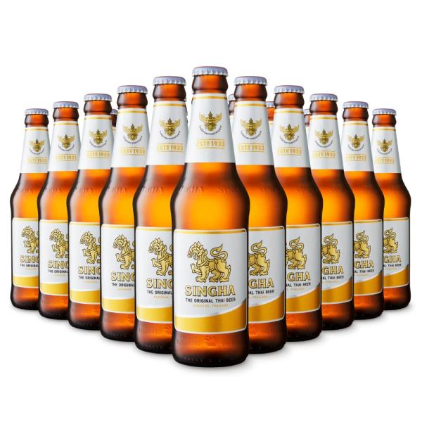 Singha(シンハー) ビール 瓶 ラガータイプ タイ 330ml×24本【賞味期限2026.9....