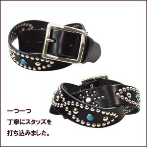 カラースタッズ デザインベルト スタッズベルト...の詳細画像1