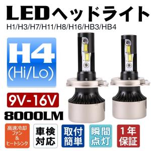 送料無料 『ダークナイト』LED ヘッドライト　車検対応　1年保証　瞬間点灯   超高輝度　8000lm　H1/H3/H7/H11/H8/H16/HB3/HB4/　2面発光　冷却ファン付き　