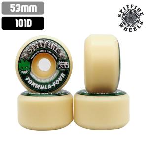 スケートボード スケボー ウィール SKATEBOARD SPITFIRE スピットファイア F4（FORMULAFOUR）WHEEL 101D CONICAL SHAPE GREEN PRINT 53mm 送料無料｜vousecom