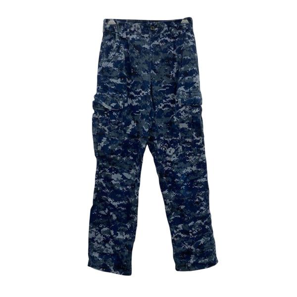 ミリタリーパンツ X-SMALL ブルー系 デジタルカモ ジップアップ 迷彩 ミリタリー カモフラ ...