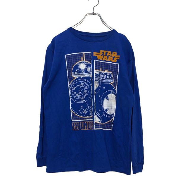 STAR WARS 長袖 プリント Tシャツ XL ブルー スターウォーズ ロンT ロングTシャツ ...