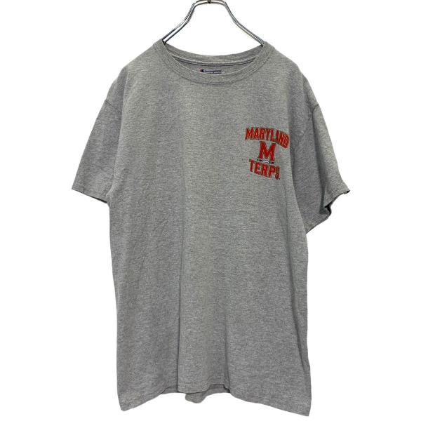 Champion 半袖 プリント Tシャツ M グレー チャンピオン カレッジ バックプリント MA...