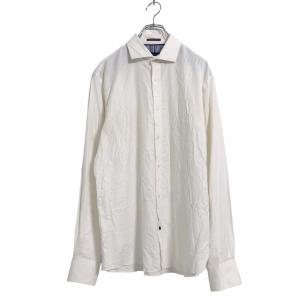 TOMMY HILFIGER 長袖 無地 シャツ L ホワイト トミーヒルフィガー カッタウェイ シンプル 古着卸 アメリカ仕入 a504-5990