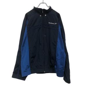 Reebok ジップアップ ロゴ スウェットトレーナー XS ネイビー ブルー リーボック 裏起毛 古着卸 アメリカ仕入 a510-5529