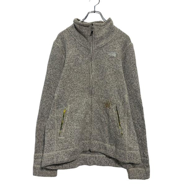 THE NORTH FACE ジップアップ フリース ジャケット L グレー ホワイト ザノースフェ...