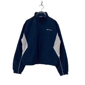 Reebok ナイロン トラック ジャケット S リーボック ネイビー ジップアップ 古着卸 アメリカ仕入 a601-5634