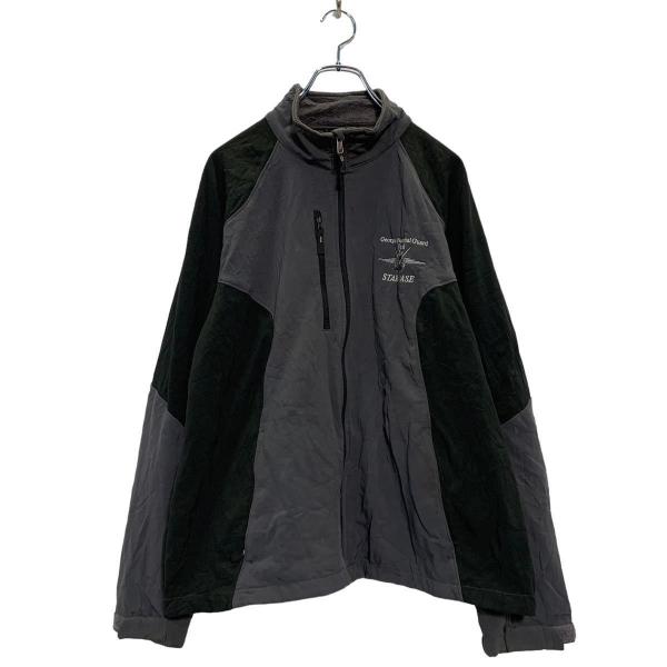 NORTH END ジップアップ ジャケット XL レディース グレー ブラック 飛行機 ロゴ 裏フ...