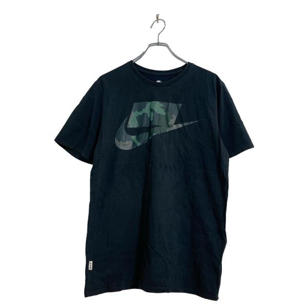 NIKE 半袖 プリント Tシャツ L ブラック ナイキ 迷彩ロゴ 古着卸 アメリカ仕入 a603-...