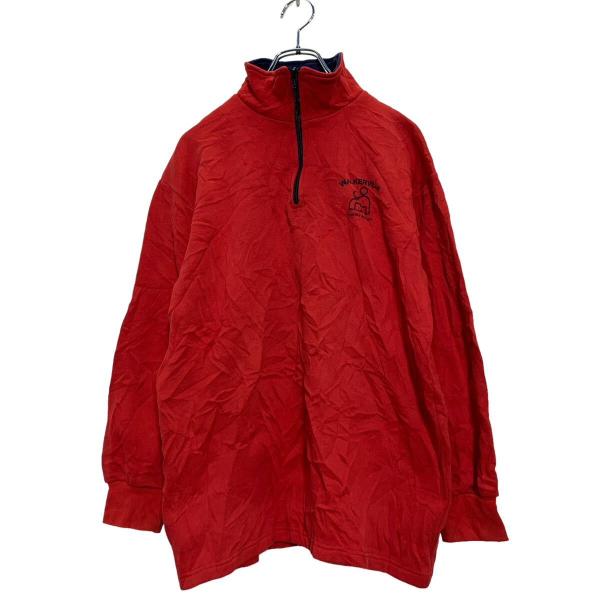 JS SPOTS ハーフジップ ロゴ スウェット トレーナー L〜 レディース レッド オーストラリ...