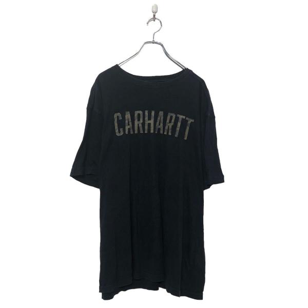 Carhartt 半袖 プリント Tシャツ カーハット XL ブラック ビッグサイズ クルーネック ...