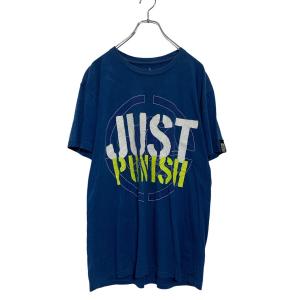 PUNISHMENT 半袖 プリントTシャツ L ブルー クルーネック JUST PUNISH 古着卸 アメリカ仕入 a605-6094