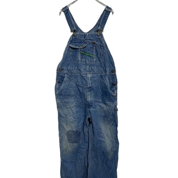 KEY デニム オーバーオール W40 ブルー 色落ち キイ メキシコ製 ワークウェア サロペット ...