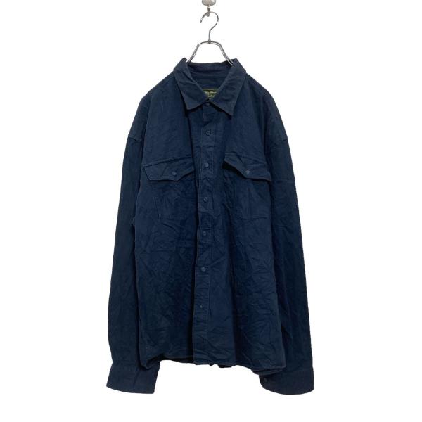 Eddie Bauer 長袖 無地シャツ 2XL ネイビー エディーバウアー ビッグサイズ シャツジ...