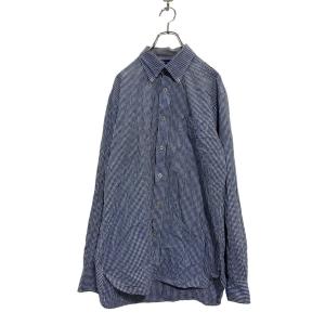 TOMMY HILFIGER 長袖 チェックシャツ M ブルー トミーヒルフィガー ボタンダウン ワンポイントロゴ 古着卸 アメリカ仕入 a607-5938