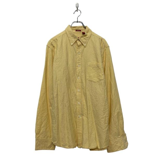IZOD 長袖 無地 シャツ アイゾッド L イエロー ポケット 古着卸 アメリカ仕入 a607-6...
