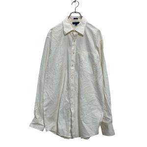 TOMMY HILFIGER 長袖 無地シャツ 16 L〜 ホワイト トミーヒルフィガー シンプル 古着卸 アメリカ仕入 a607-6186