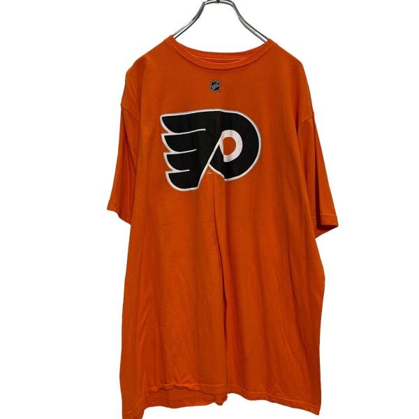 Reebok NHL 半袖 プリントTシャツ XL オレンジ リーボック エヌエイチエル ビッグサイ...