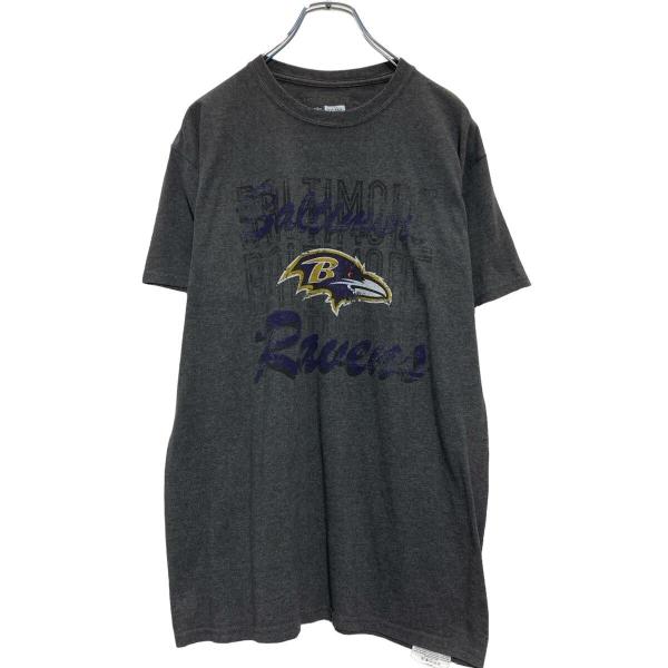 NFL 半袖 プリントTシャツ M グレー エヌエフエル Ravens アメフト クルーネック 古着...