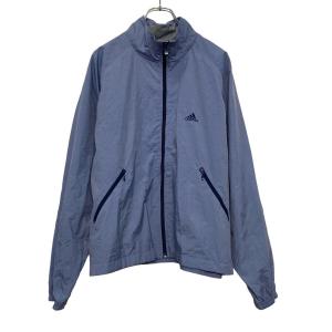adidas ジップアップ ナイロン ジャケット アディダス L ネイビー
