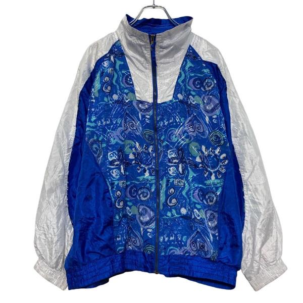 ACTIVE STUDIO ナイロン ジャケット L ブルー ホワイト ラグラン ライトアウター 薄...