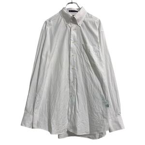TOMMY HILFIGER 長袖 無地シャツ XL ホワイト トミーヒルフィガー ボタンダウン ビッグサイズ 古着卸 アメリカ仕入 a609-5792