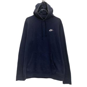 NIKE ロゴ スウェット パーカー ナイキ M サイズ ネイビー プルオーバー 古着卸 アメリカ仕入 a610-5144