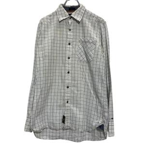 TOMMY HILFIGER 長袖 チェック シャツ トミーヒルフィガー S ホワイト ブラック マルチカラー ポケット付き 古着卸 アメリカ仕入 a610-6350