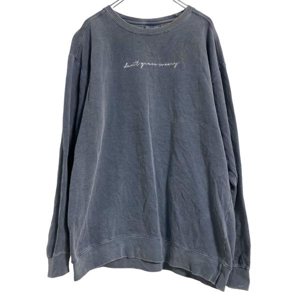 Comfort Colors ロゴスウェット トレーナー コンフォートカラーズ L グレー系 プルオ...