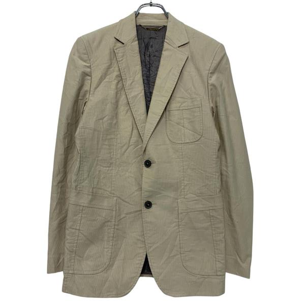 ZARA テーラードジャケット L 程 ベージュ ザラ ボタン ポケット付き シンプル 秋冬 アウタ...