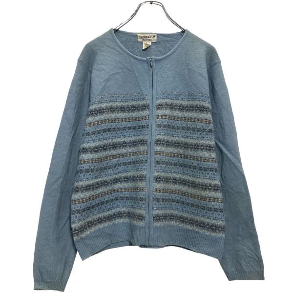 PENDLETON ジップアップ ニット セーター カーディガン レディース L ブルーグレー ペン...