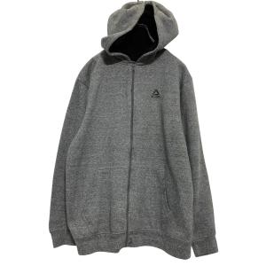 Reebok ジップアップ ロゴスウェット パーカー キッズ XL 160〜 グレー リーボック 裏ボア 古着卸 アメリカ仕入 a611-6692