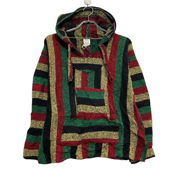 ARTILANA メキシカンパーカー M グリーン レッド イエロー ラスタ ヒッピー 民族 メキパ...