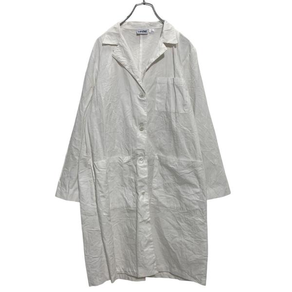 Laudau ショップコート レディース XL〜 ホワイト エンジニアコート ラボコート ワークウェ...