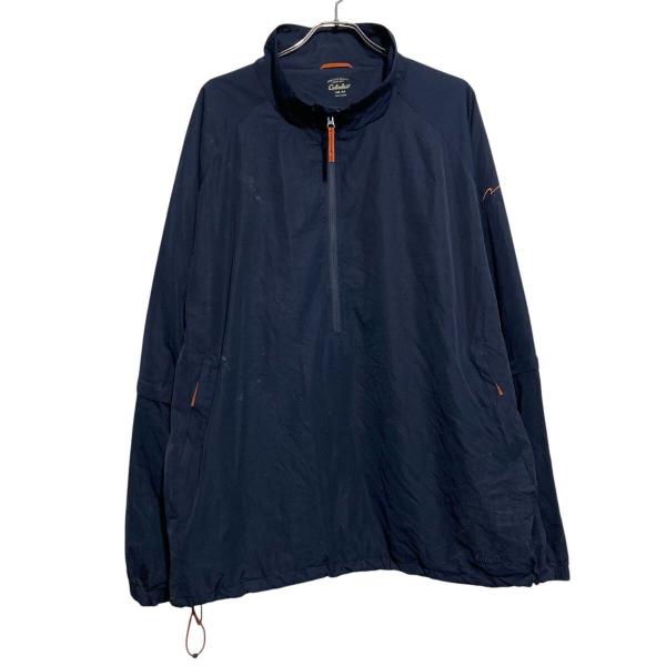 ジャケット 2XL ネイビー ビッグサイズ シンプル ウィンドブレーカー ハーフジップ 古着卸 アメ...