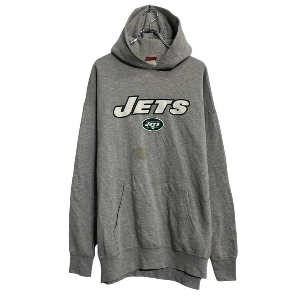 NFL プリントスウェット パーカー エヌエフエル XL~ グレー ビッグサイズ プルオーバー 古着...