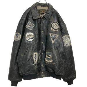 Schott レザー フライト ジャケット XL~ ブラウン ショット ボア