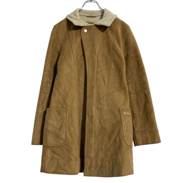 BILLABONG フェイク ムートンコート レディース L〜 キャメル ビラボン ジップアップ 古...