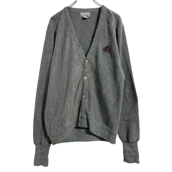 IZOD アクリル ニット セーター カーディガン M グレー アイゾッド Vネック 古着卸 アメリ...