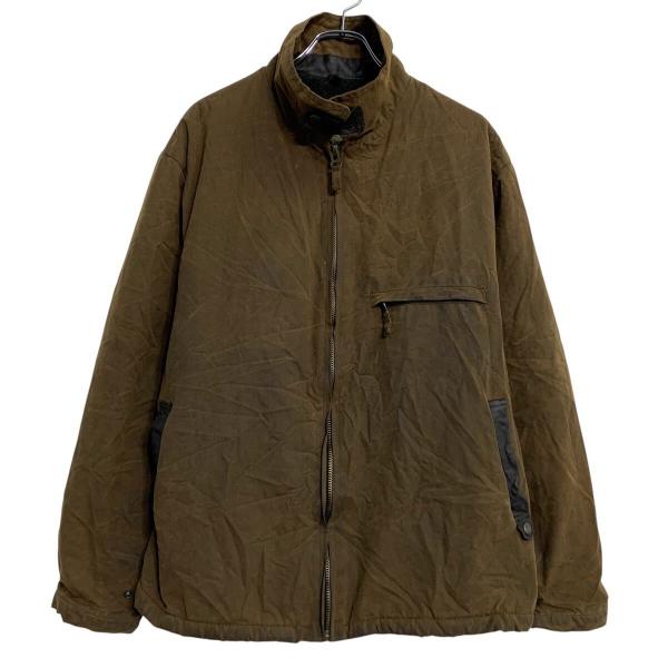 SYDNEY OILSKIN オイルドジャケット XL 程 ブラウン系 ジップアップ ビッグサイズ ...
