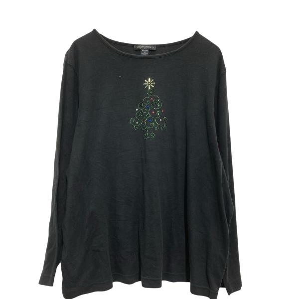 DESIGNERS FRIGINALS 長袖 ロゴTシャツ レディース XL ブラック ラインストー...