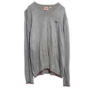 LACOSTE コットンニット セーター M~ グレー ラコステ Vネック 古着卸 アメリカ仕入 a703-5369