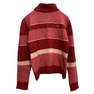 LACOSTE ウールニット セーター S~ レッド ボーダー レディース ハイネック ラコステ 古着卸 アメリカ仕入 a703-5984